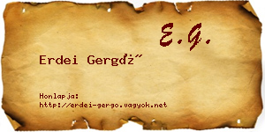 Erdei Gergő névjegykártya